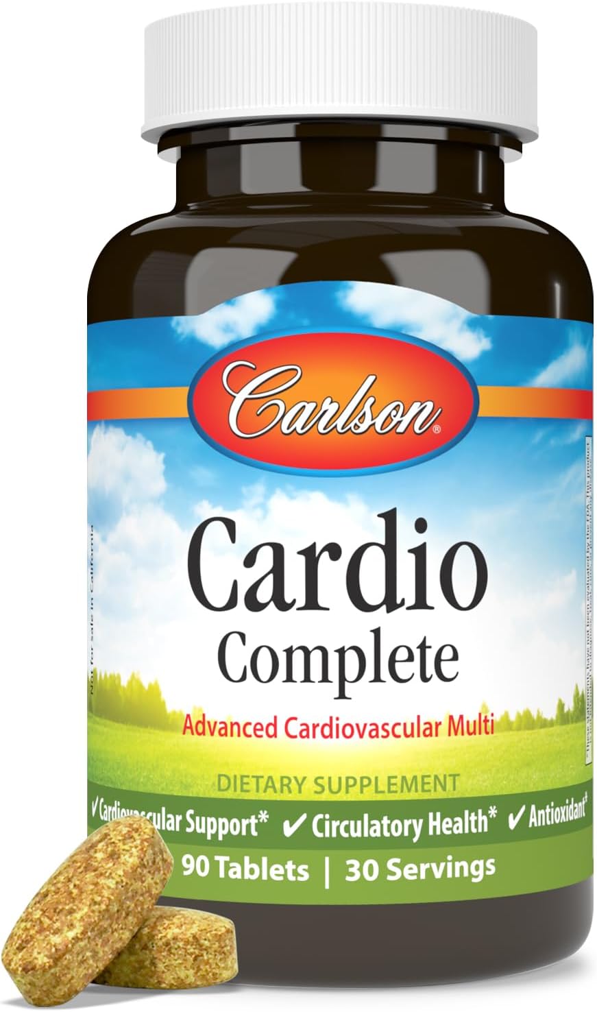 Carlson - Cardio Complete, Advanced Multivitamin, Heart Health, Circulatory Support, 90 Tablets - görsel 1