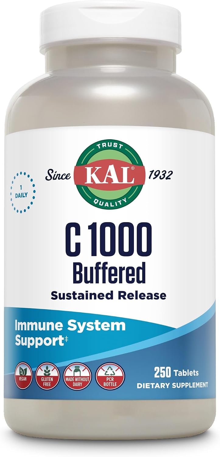 KAL C 1000 Buffered Sustained Release Vitamin C 1000mg - 250 Tablets - görsel 3
