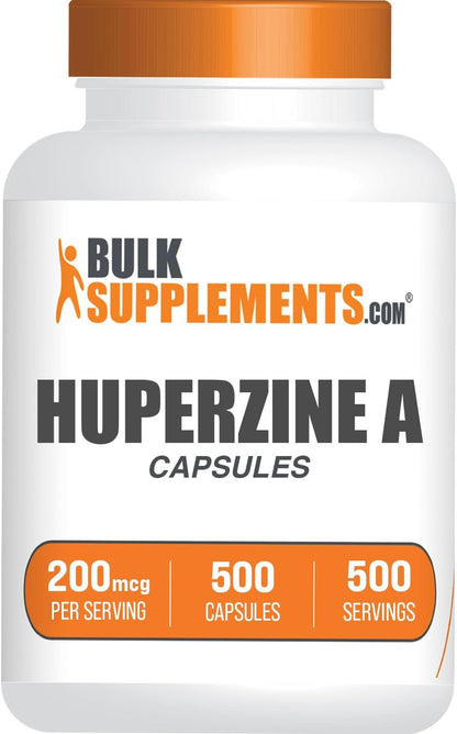 BulkSupplements.com Huperzine A 200 mcg Capsules – Nootropic Supplement, Gluten-free, 500 Capsules