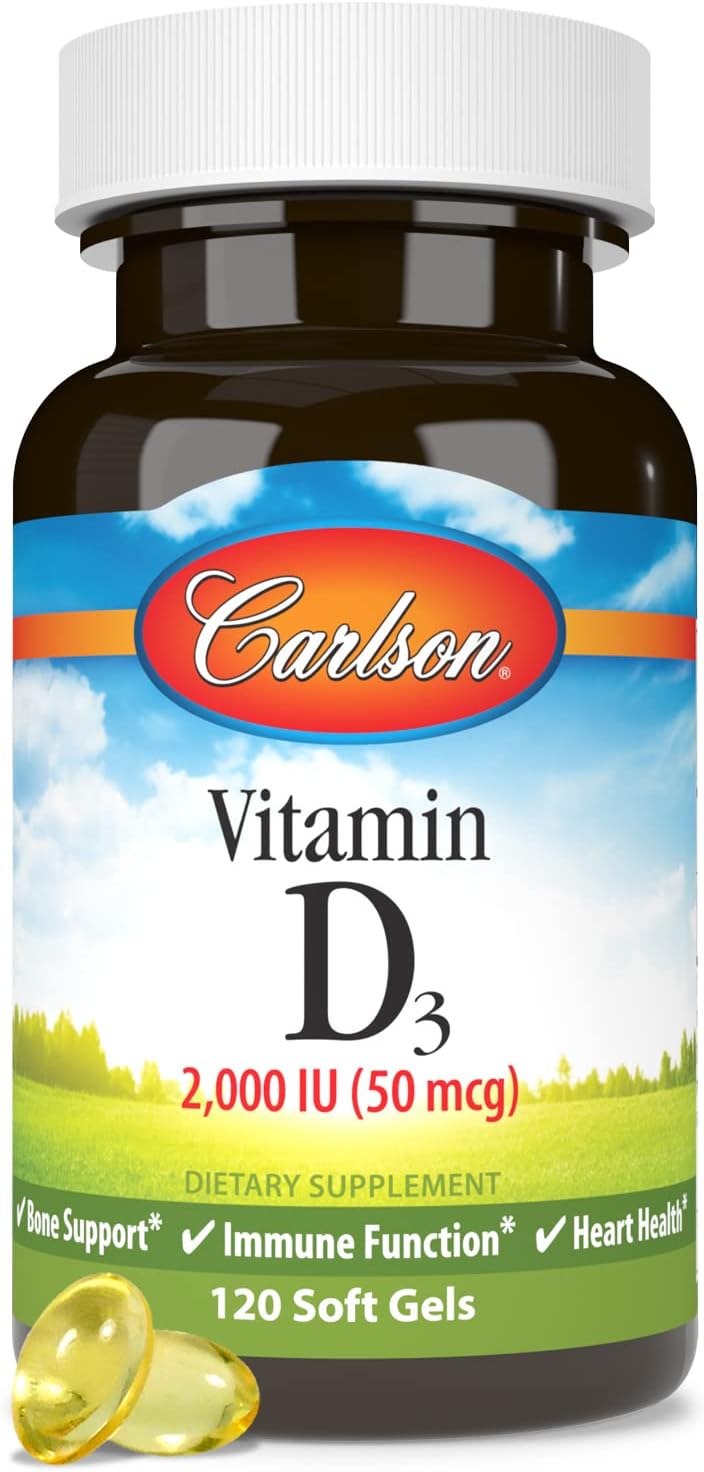 Carlson Vitamin D3 2000 IU (50 mcg) Soft Gels – Immune & Bone Support, 120 Soft Gels - görsel 5