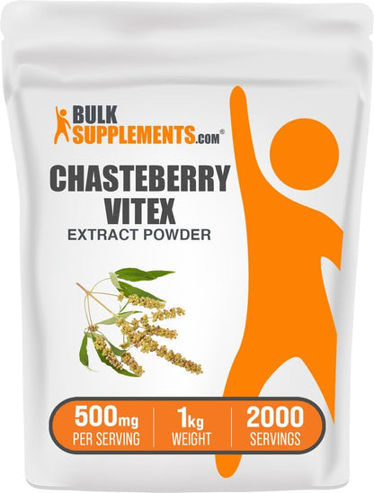 BulkSupplements.com Chasteberry Extract Powder – Herbal Supplement, 500mg per Serving, 1kg