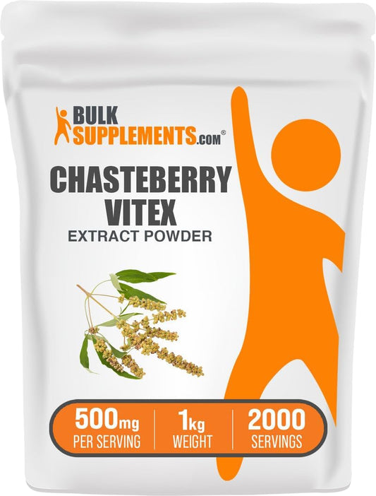 BulkSupplements.com Chasteberry Extract Powder – Herbal Supplement, 500mg per Serving, 1kg