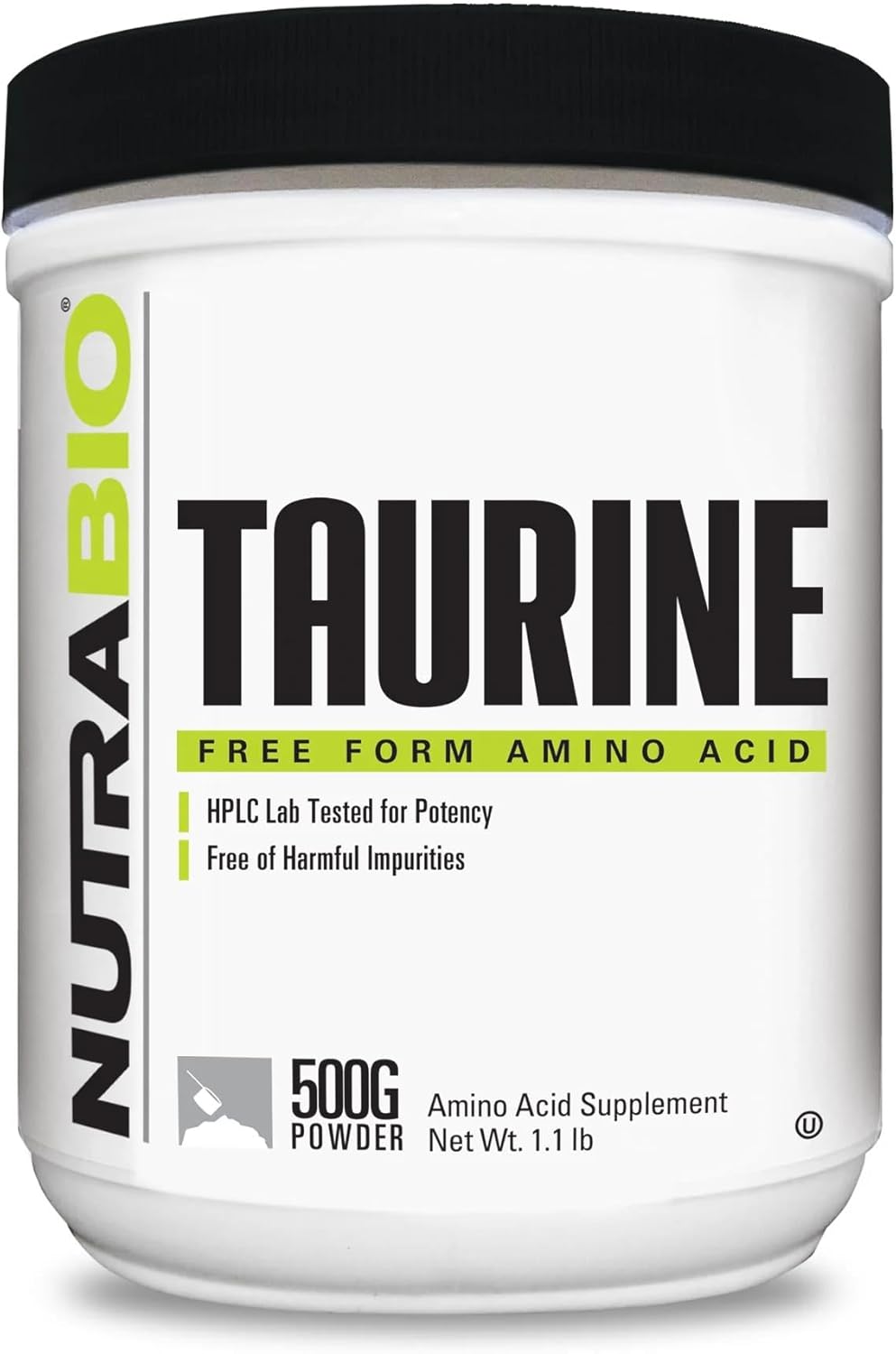 NutraBio Taurine Powder 500g | Pure Free-Form L-Taurine Amino Acid Supplement | Supports Cellular Health, Energy, and Wellness | Non-GMO, USP Grade - görsel 1