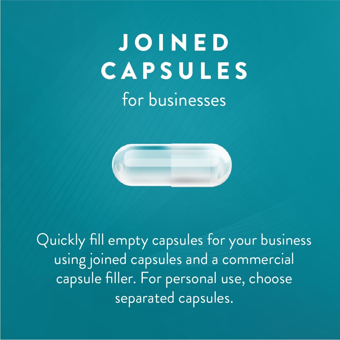 PureCaps USA - Empty Vegan Capsules Size 00, 1,000 Capsules, White, Non-GMO - görsel 3