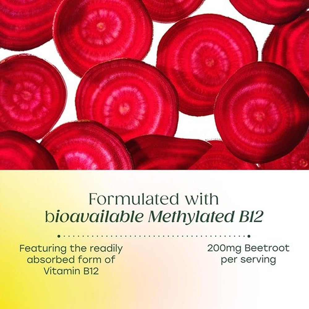 MegaFood Extra Strength Methyl B12 Vitamins, Bioavailable Vitamin B12 3000mcg Per Serving, Supports Energy Metabolism and Nervous System Health, Beetroot, Vegan, Gluten-free, 90 Capsules, 90 Servings - görsel 5