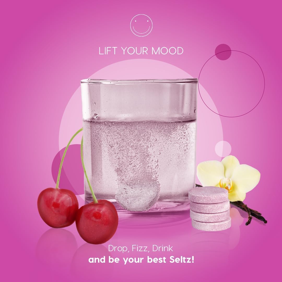 Seltz Mood Support Drink Tablets, Cherry Vanilla, 120 Tablets (6 Pack) - görsel 4