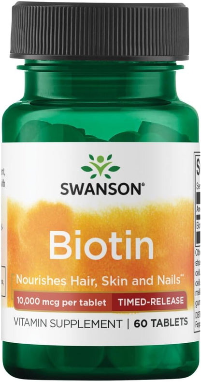 Swanson Timed-Release Biotin 10,000 mcg 60 Tablets
