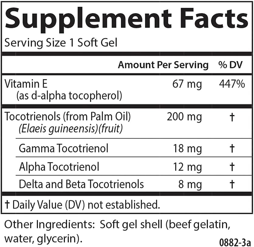 Carlson - Tocotrienols, 40 mg, with Natural-Source Vitamin E, Gamma, Alpha, Delta, Beta, Sustainably Sourced, 180 Softgels - görsel 4