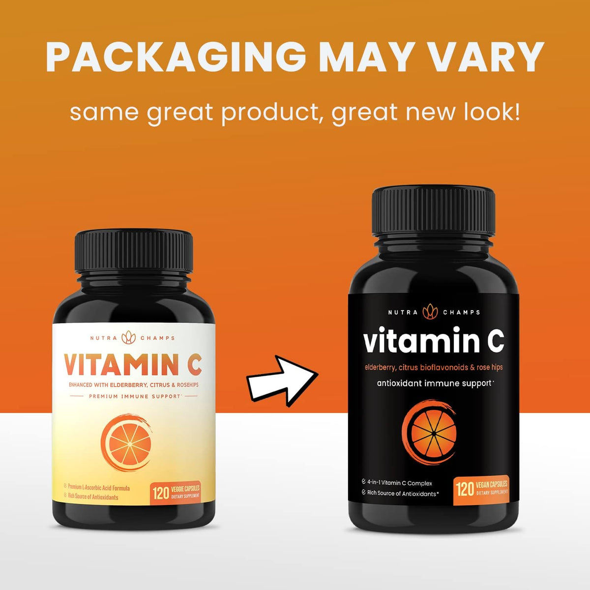 NutraChamps Vitamin C with Elderberry, Citrus Bioflavonoids & Rose Hips - 120 Capsules (2 Pack) - görsel 5