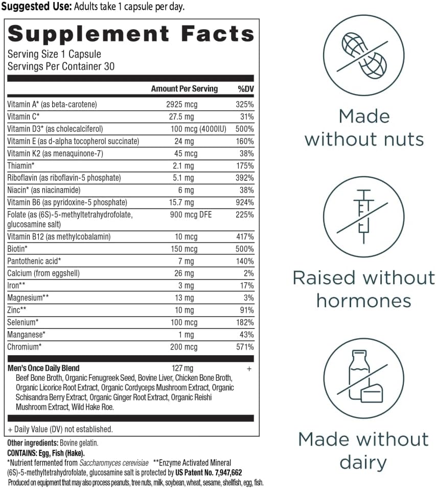 Ancient Nutrition Men's 1-Day Multivitamin, 30 Tablets - görsel 3