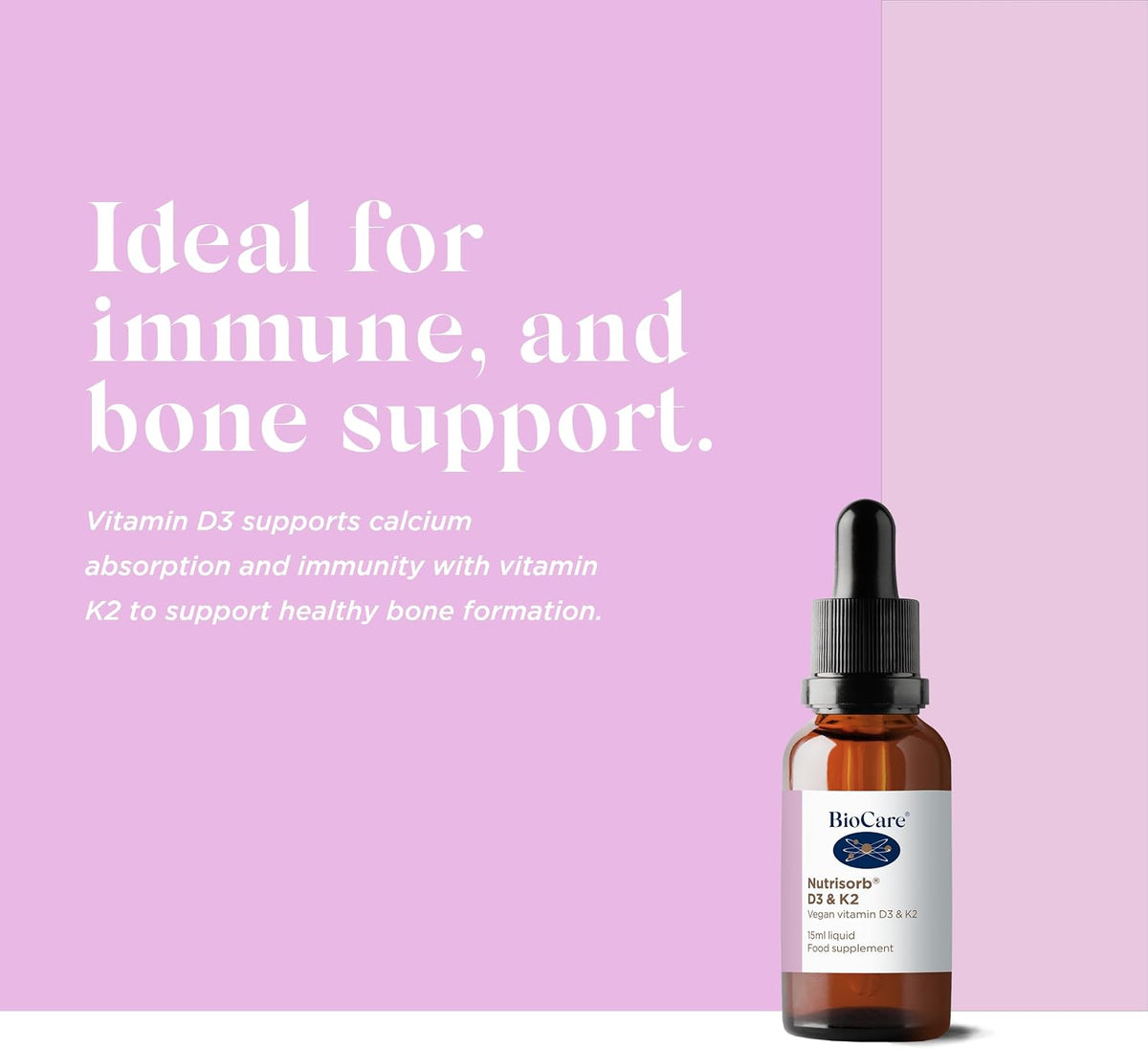 Biocare Nutrisorb D3 & K2 Liquid Drops, 15 ml - görsel 2