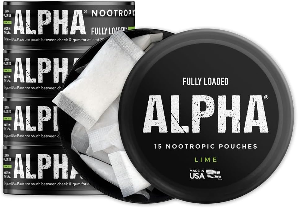 Fully Loaded Alpha Nootropic Pouches (Lime Flavour) – 5 Cans - görsel 1