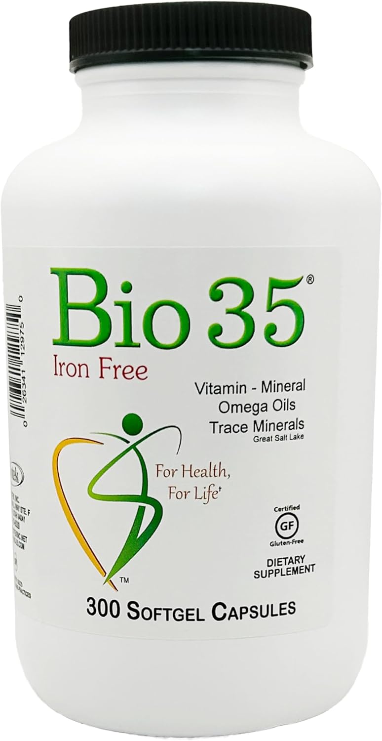 Bio-35 High Potency Multivitamin & Mineral Supplement with Omega-3s and Enzymes – 300 Softgels - görsel 1