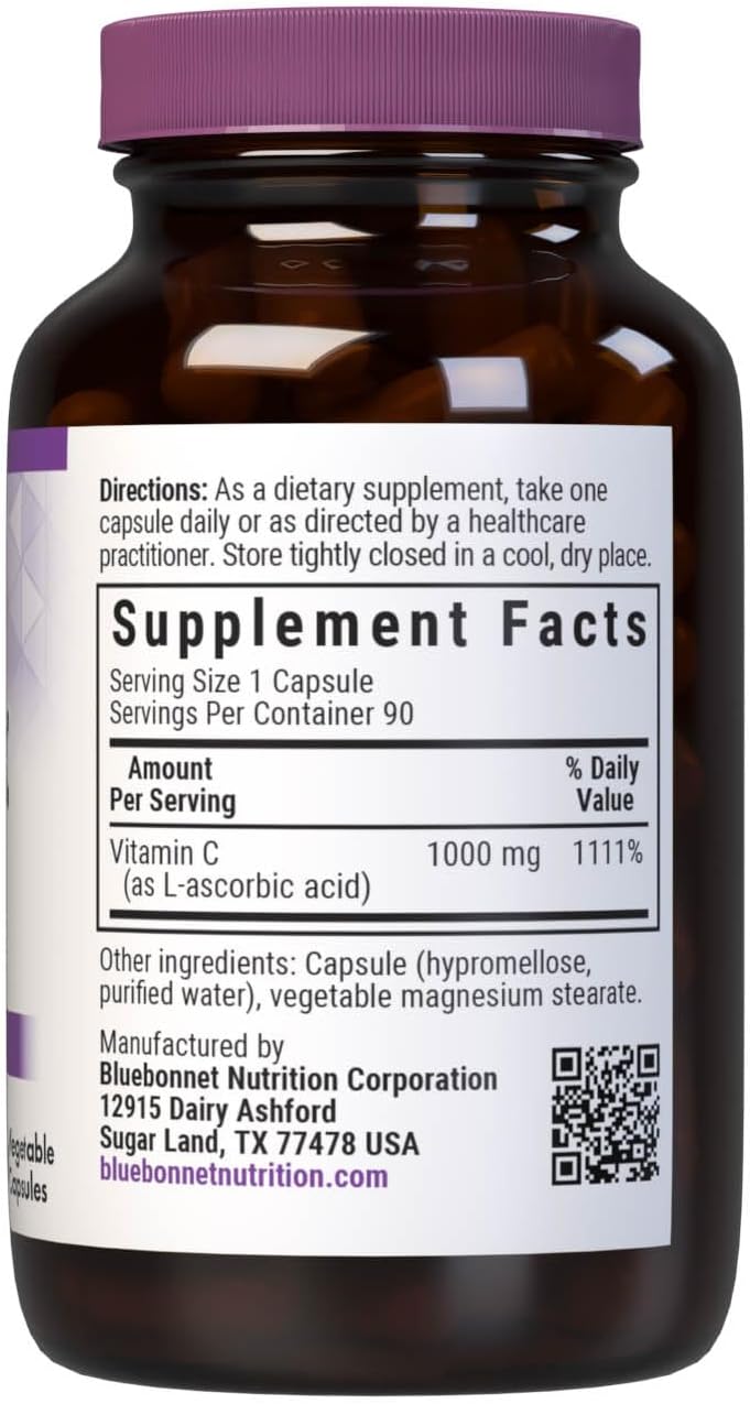 Bluebonnet Nutrition Vitamin C 1000 mg Vegetable Capsules - görsel 2