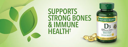 Nature's Bounty Immune Health Vitamin D3 5000 IU, Rapid Release Softgels, 400 Capsules