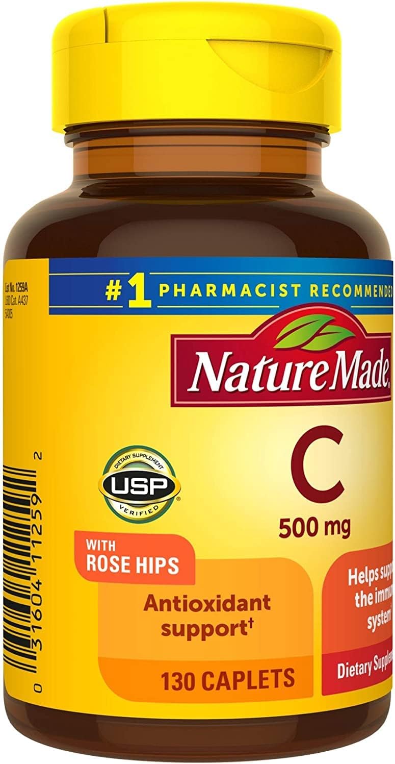 Nature Made Vitamin C 500 mg Caplets with Rose Hips, 130 Count (Pack of 3) - görsel 2