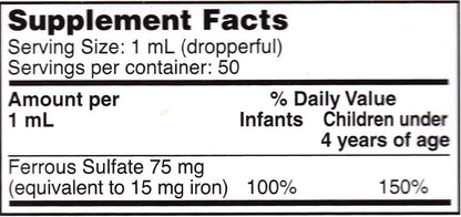 Ferrous Drops Iron Supplement Peppermint Flavour for Infants, Toddlers & Children