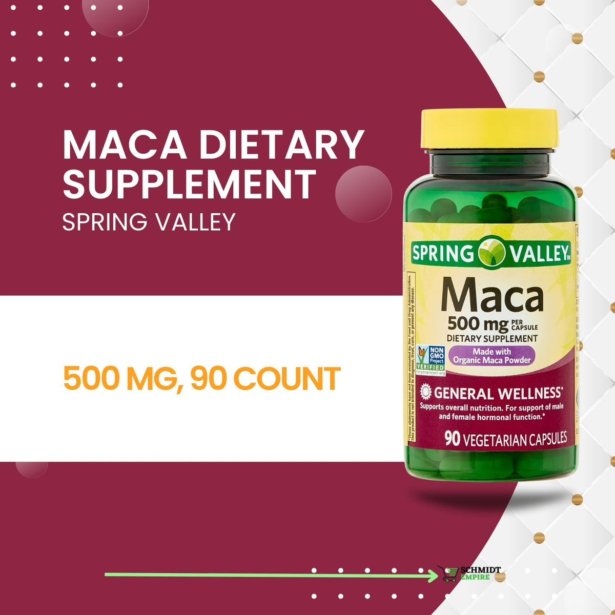 Maca Food Supplement, 500 mg, to Support General Wellbeing (90 Capsules) - görsel 3