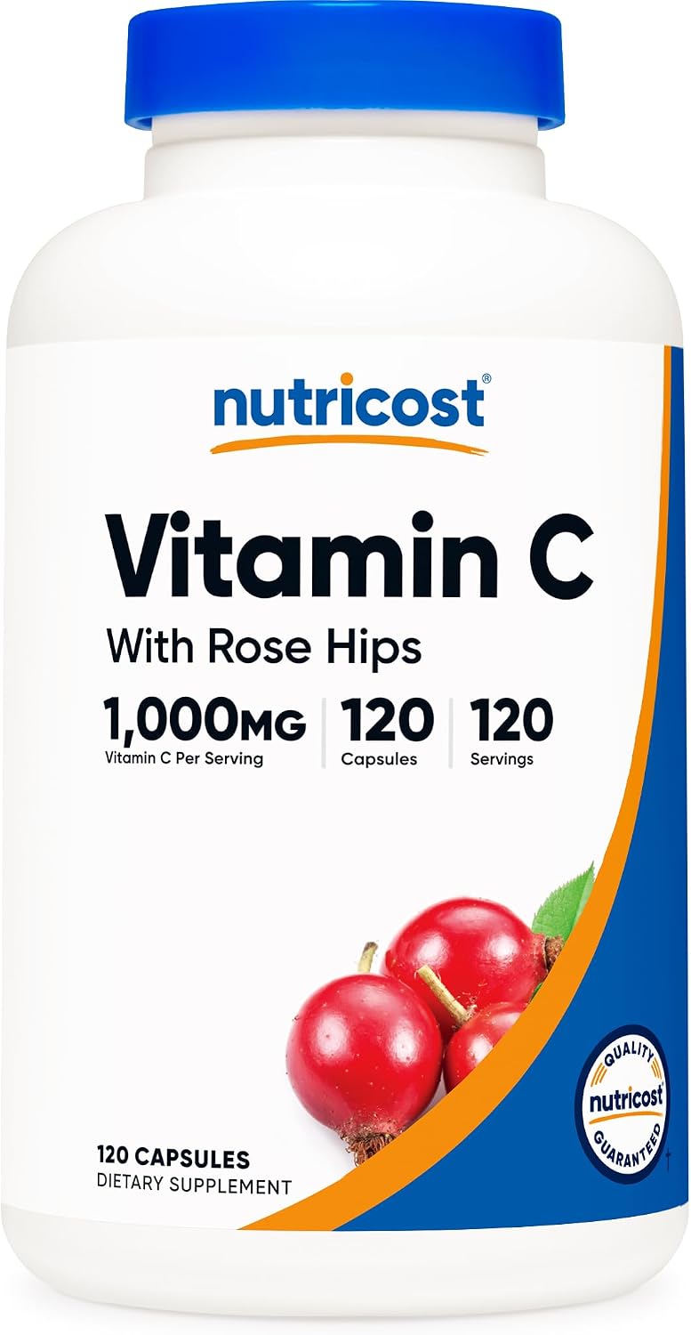 Nutricost Vitamin C with Rose Hips 1025mg, 240 Capsules (3 Bottles) - görsel 7