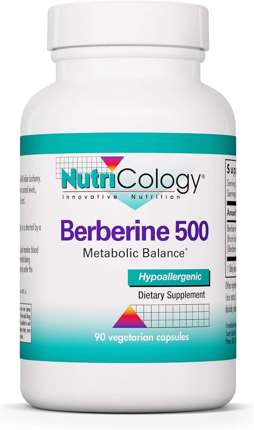 Nutricology Berberine 500mg – Metabolic Support Food Supplement, 90 Vegetarian Capsules - görsel 1