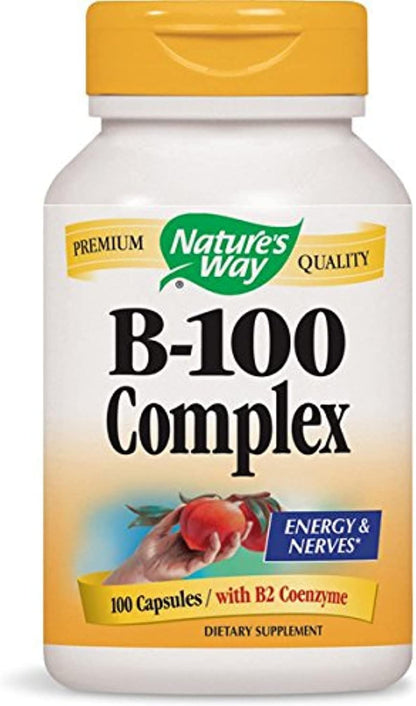 Nature's Way Vitamin B-100 Complex Capsules, 60 Capsules
