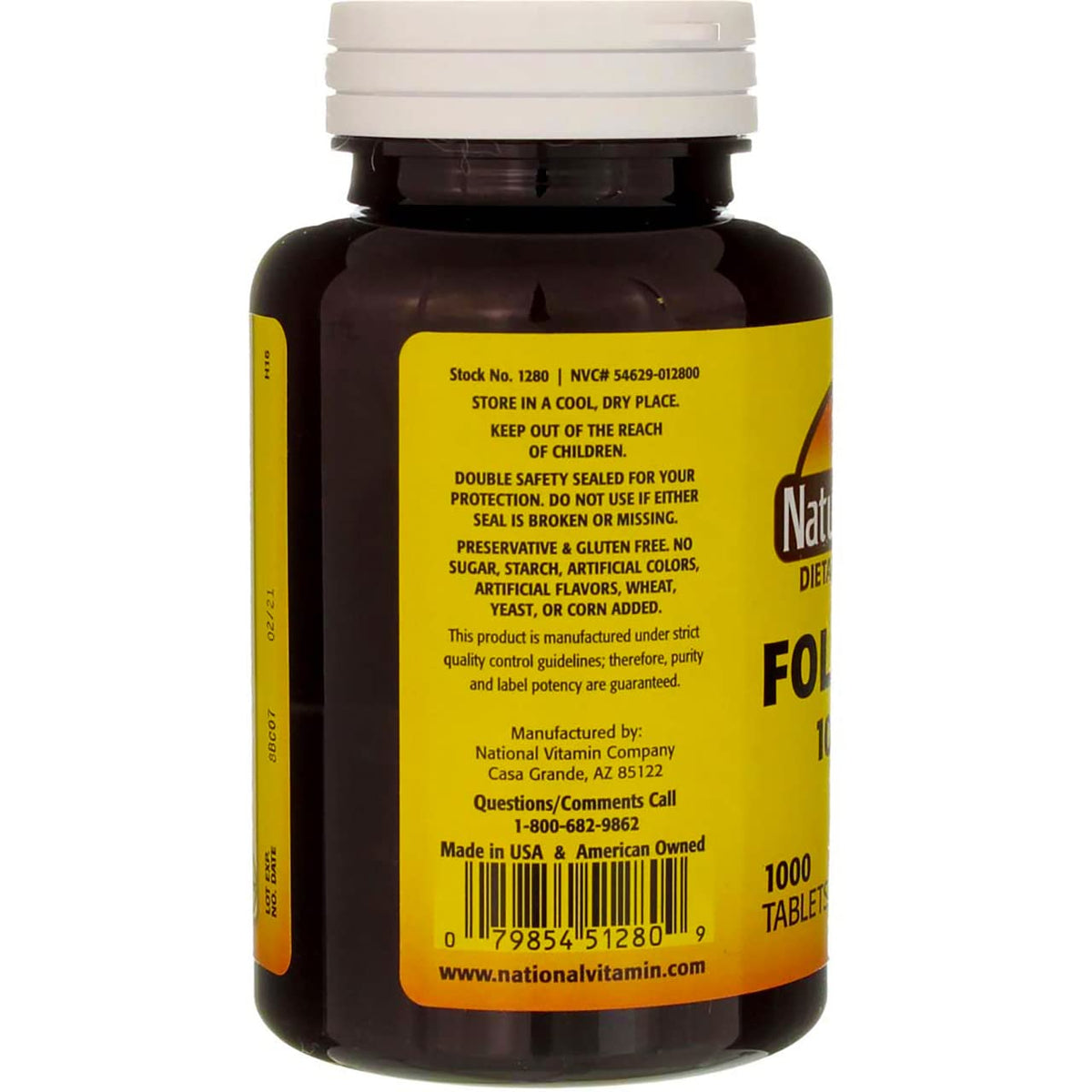 Nature's Blend Folic Acid 1000 mcg - 1000 Tablets (Pack of 3) - görsel 2