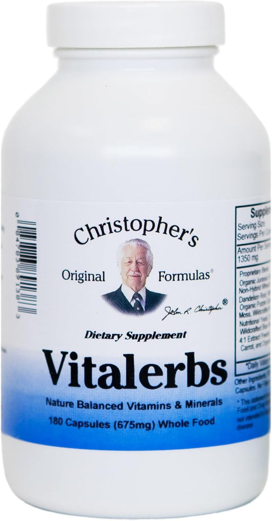 Christopher's Original Formulae Vitalerbs, Nutrient-Rich Herbal Supplement, 180 Vegetarian Capsules