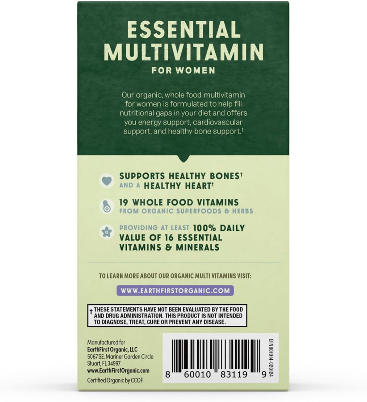 Women’s Multi Once Daily, Women's Multivitamin, Iron, Vitamin B12 & More, 19 Vitamins from Herbs & Superfoods, 60 Tablets - görsel 7