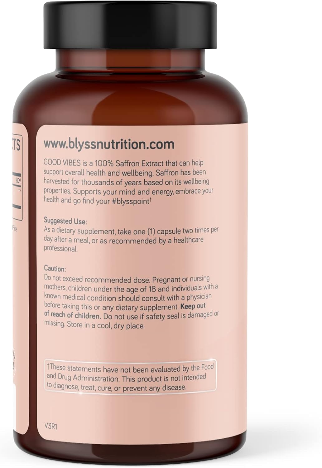 BLYSS Nutrition Saffron Extract Capsules – GOOD VIBES for Women – Mood, Energy & PMS Support - görsel 8