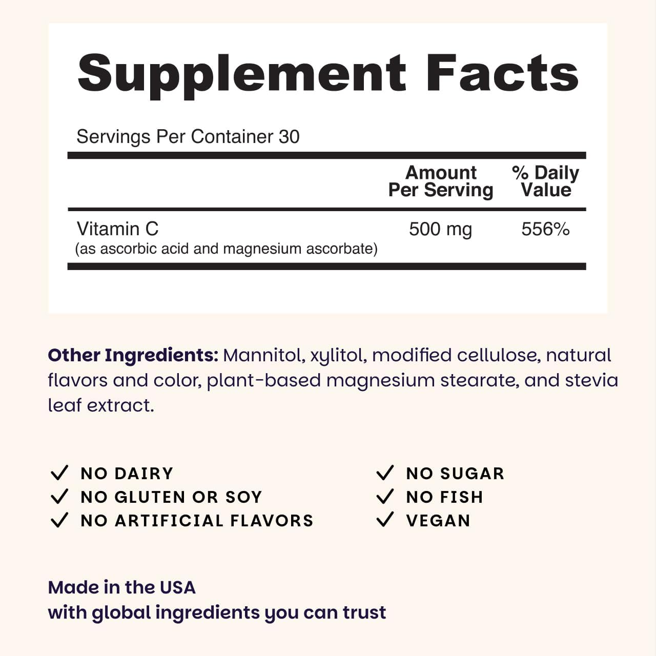 EZ Melts Vitamin C - Antioxidant & Immune Support - Orange Citrus - 60 Soluble Tablets (30 Servings) - görsel 3