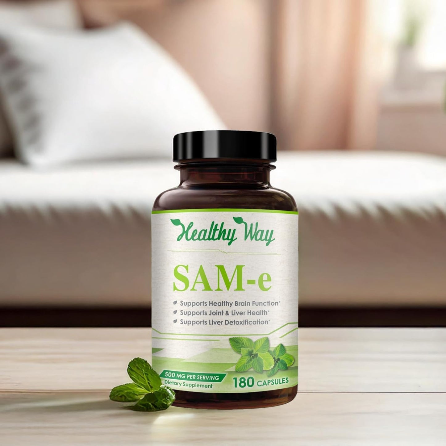 HealthyWayRx SAM-e 500mg Supplement – S-Adenosyl-L-Methionine for Brain, Liver & Mood Support – 180 Capsules - görsel 9