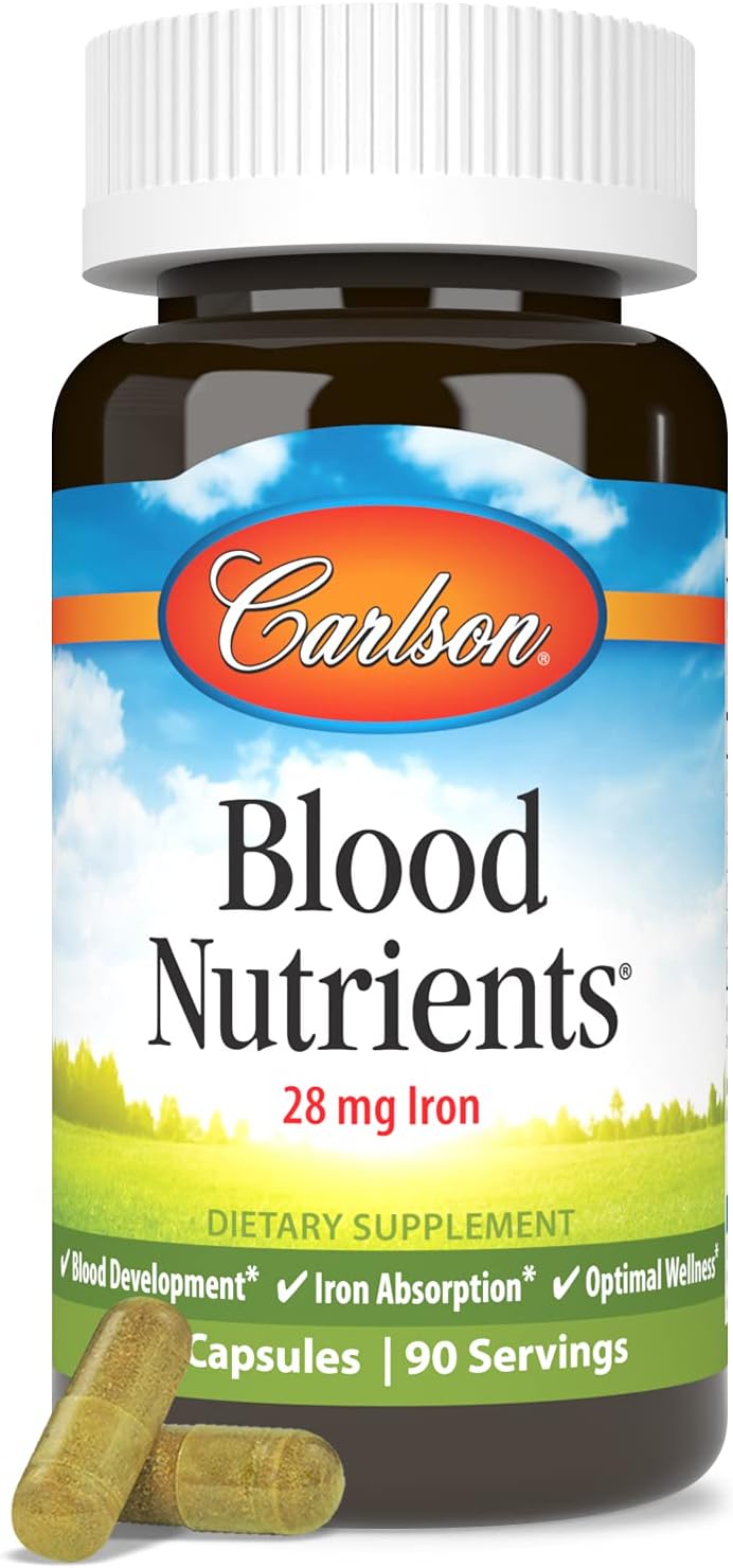 Carlson Blood Nutrients – 28 mg Iron for Blood Development and Optimal Wellness, 90 Capsules - görsel 5