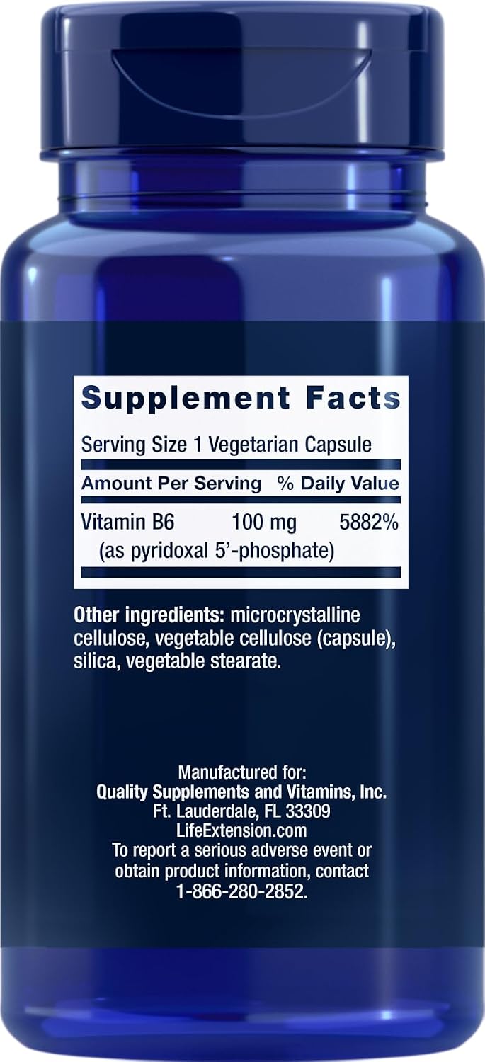 Life Extension Pyridoxal 5-Phosphate 100 mg, 90 Veg Capsules - görsel 2