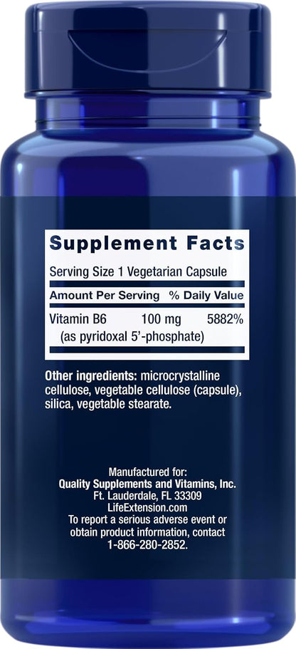 Life Extension Pyridoxal 5-Phosphate 100 mg, 90 Veg Capsules