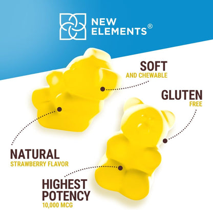 New Elements Biotin Gummies with Collagen, Vitamin D3, Saw Palmetto & Hyaluronic Acid for Hair, Skin and Nails - Non-GMO, Gluten-Free, Natural Pineapple Flavour