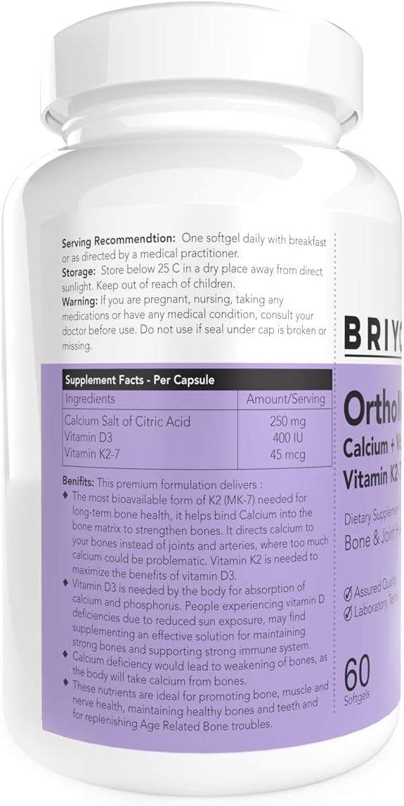 Orthomax - Vitamin D3 & K2-M7 + Calcium Dietary Supplement - görsel 2