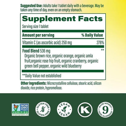MegaFood Complex C: Vegan Vitamin C Supplement with Real Food, 180 Tablets