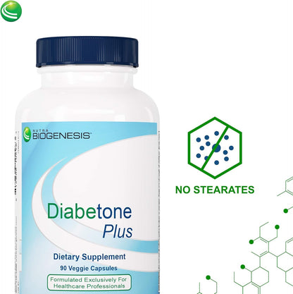 Nutra BioGenesis Diabetone Plus: Metabolic Support Supplement with Cinnamon, Gymnema and Bitter Melon - 90 Capsules