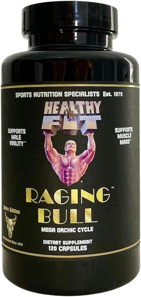 Healthy 'N Fit Raging Bull Mega Orchic - 120 Capsules (40 Day Supply) Premium Raw Orchic Glandular - görsel 1