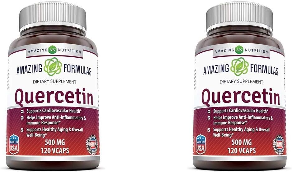 Amazing Formulae Quercetin 500 mg, 120 Veg Capsules – Dietary Supplement - görsel 1
