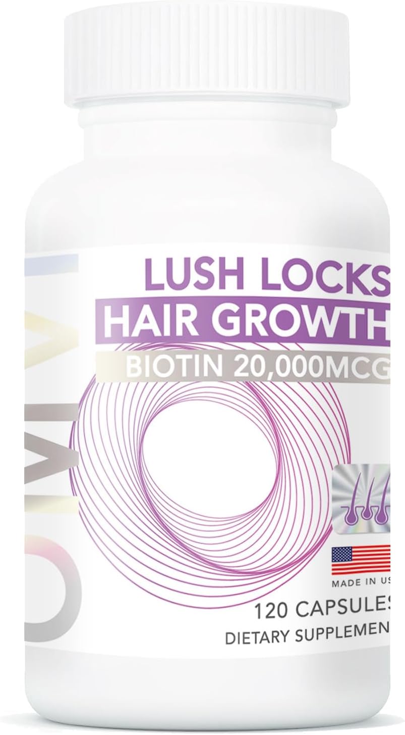 Omvi Formulae, Hair Supplement with Biotin 20,000mcg, Collagen, Keratin, Vitamin A, C, D3 & B12, for Stronger-Looking Hair, Skin and Nails, Non-GM, Gluten-free, 120 Capsules - görsel 1