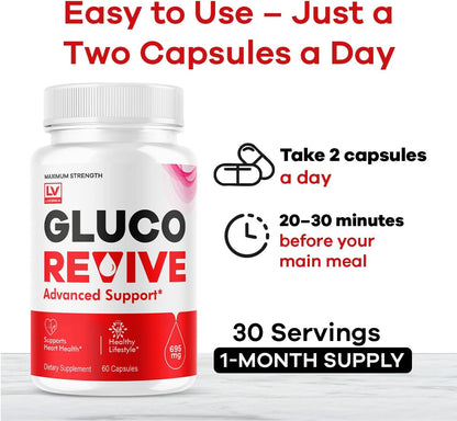 (2 Pack) Gluco Revive Capsules - Official – Easy-to-Swallow Capsules: Designed for comfortable daily consumption. – Image 4