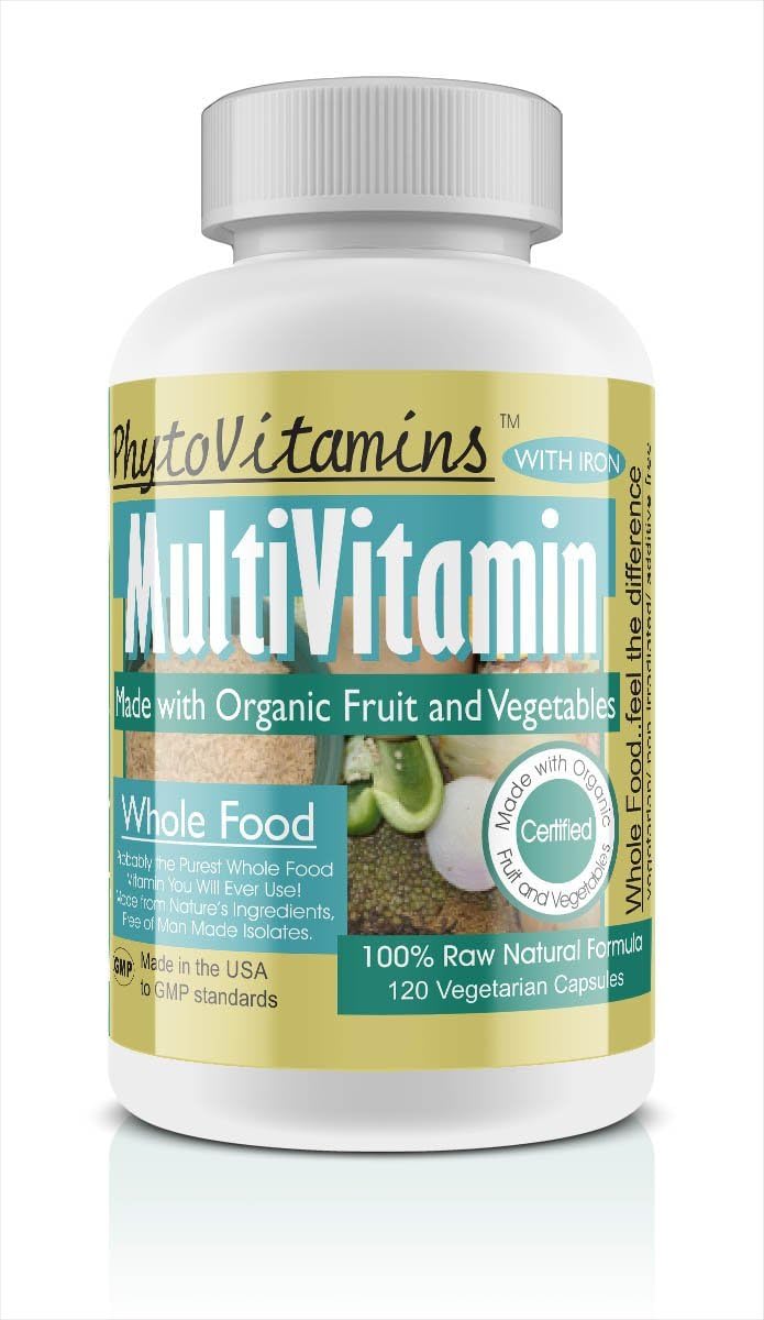 Nature's Brands Organic Whole Food Multivitamin + Iron – 120 Vegetarian Capsules - görsel 1