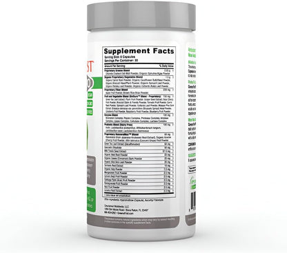 Greens First Phytonutrient Capsules – 49 Antioxidant-Rich Superfoods with Organic Fruits & Veggies, Prebiotics, Probiotics, and Digestive Enzymes (180 Capsules)