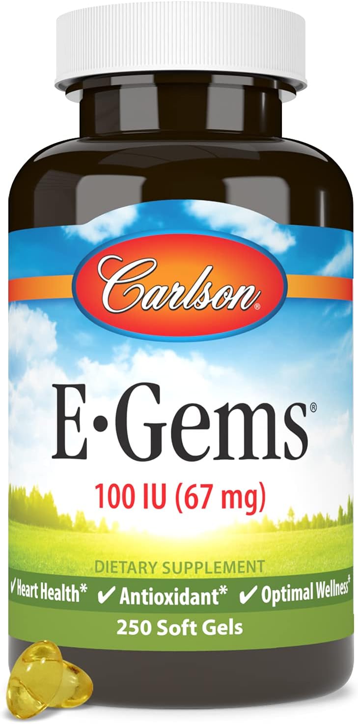 Carlson E-Gems, 100 IU, 250 Soft Gel Capsules - görsel 1