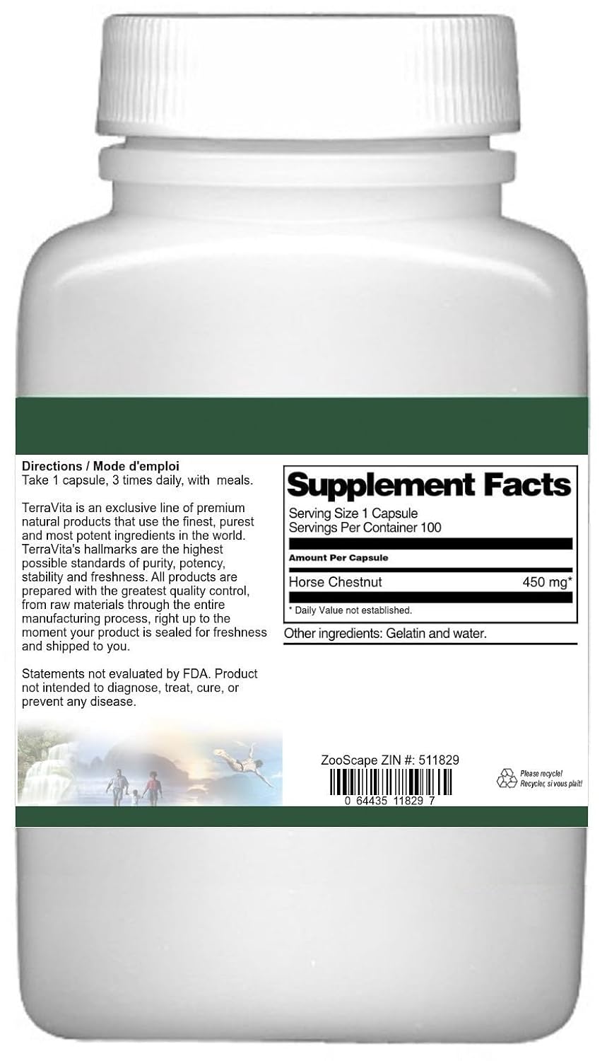 Horse Chestnut - 450 mg (100 Capsules) - görsel 3