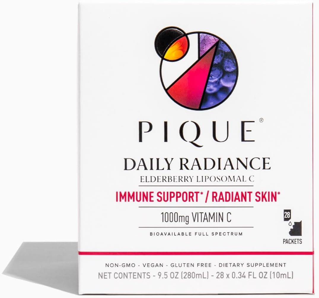 PIQUE Daily Radiance Liposomal Vitamin C with Elderberry - 28 Sachets (10mL each) - görsel 1