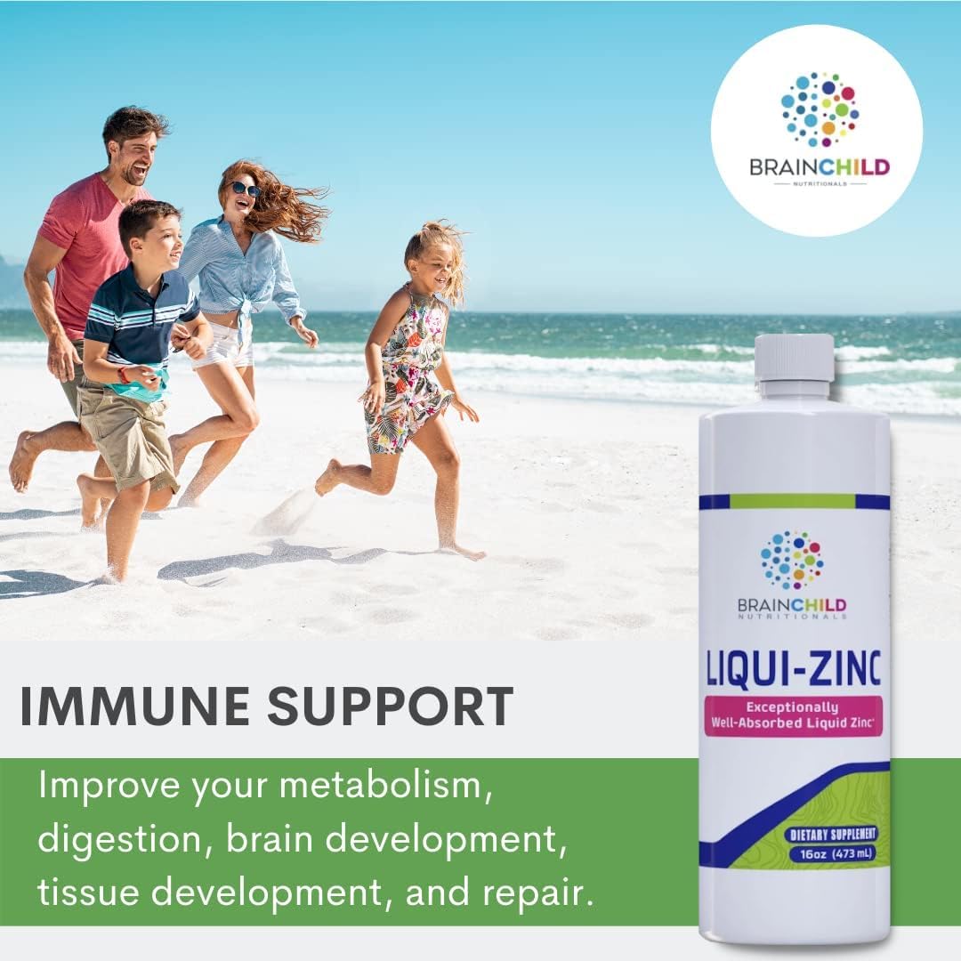 BrainChild Nutritionals LiquiZinc Liquid Formula (Unflavoured, 16 fl oz) - görsel 2