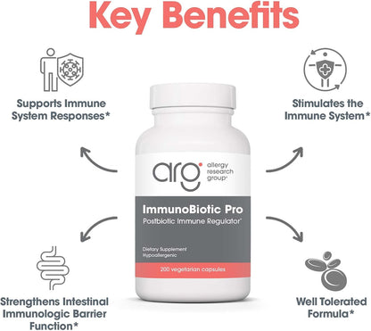 Allergy Research Group ImmunoBiotic Pro - Postbiotic Immune Support with Lactobacillus rhamnosus Lysate - 200 Capsules
