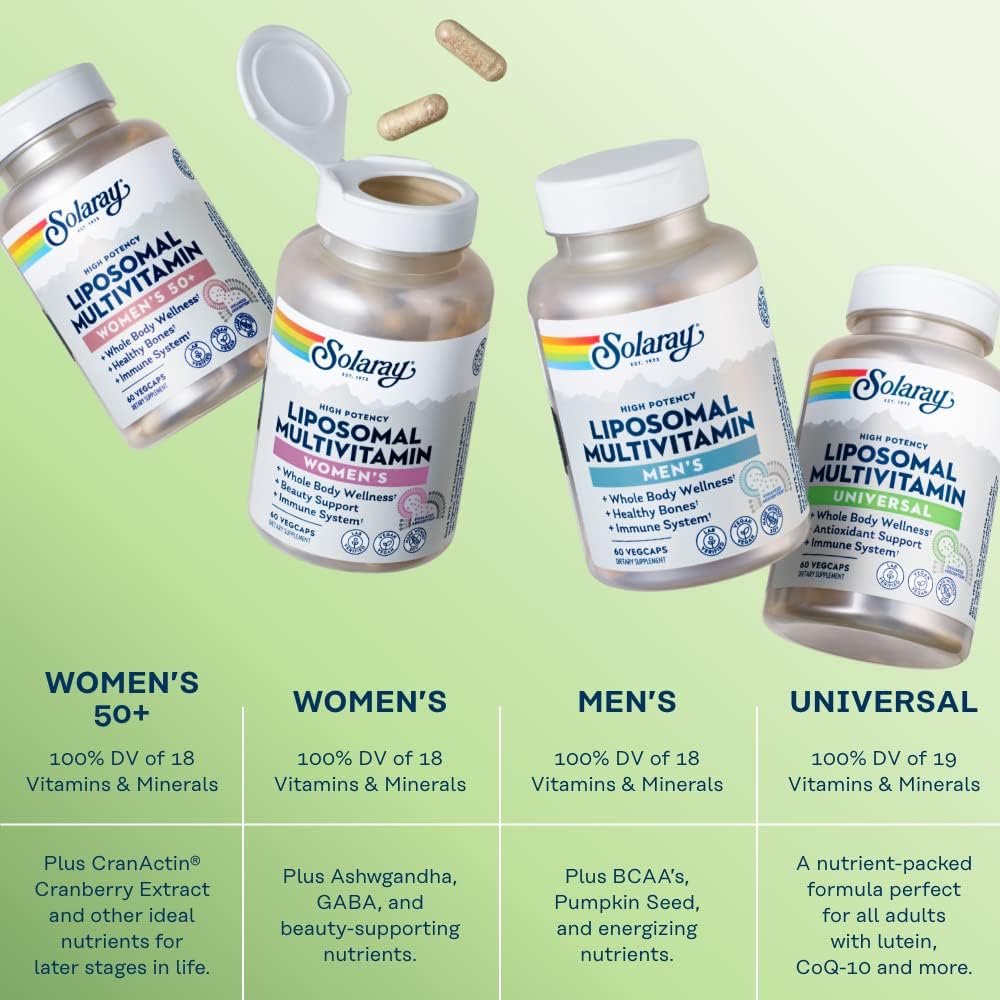 SOLARAY Liposomal Multivitamin for Men & Women – High Potency, Enhanced Absorption – 60 VegCaps - görsel 6